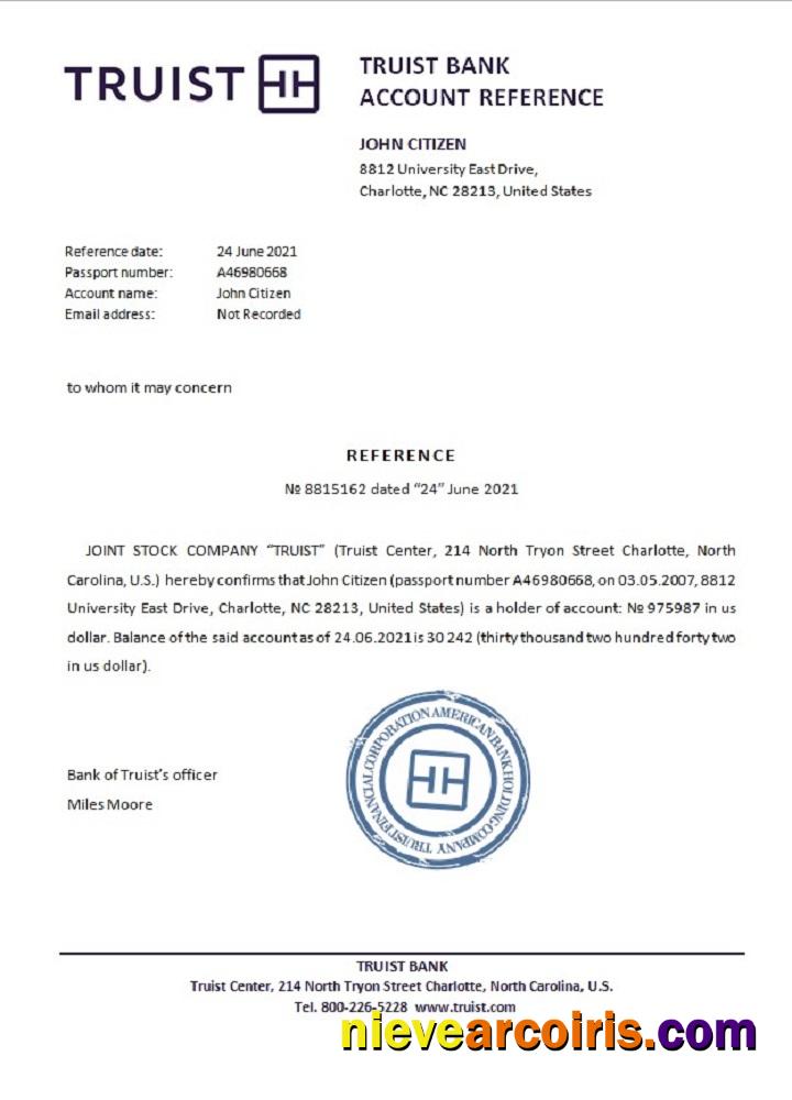 USA Truist bank reference